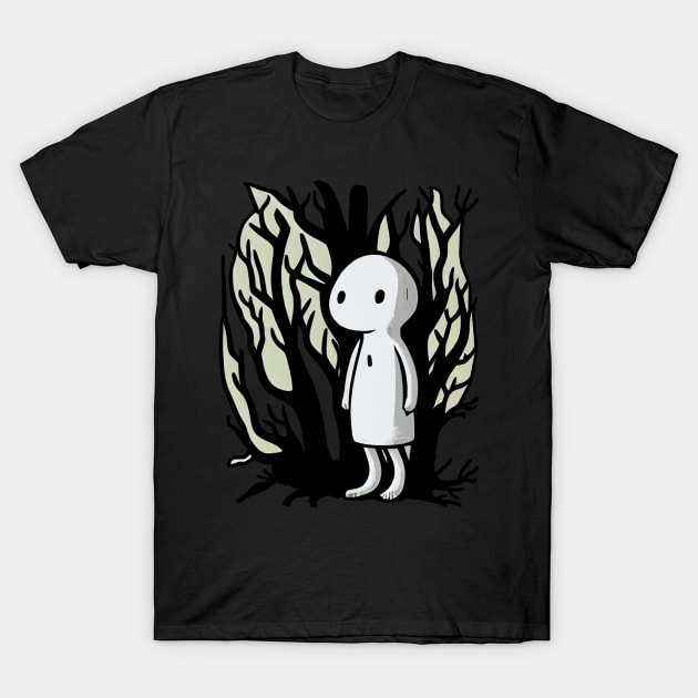 Kodama Japan Spirit Ghost in dense forest T-Shirt by KOTOdesign